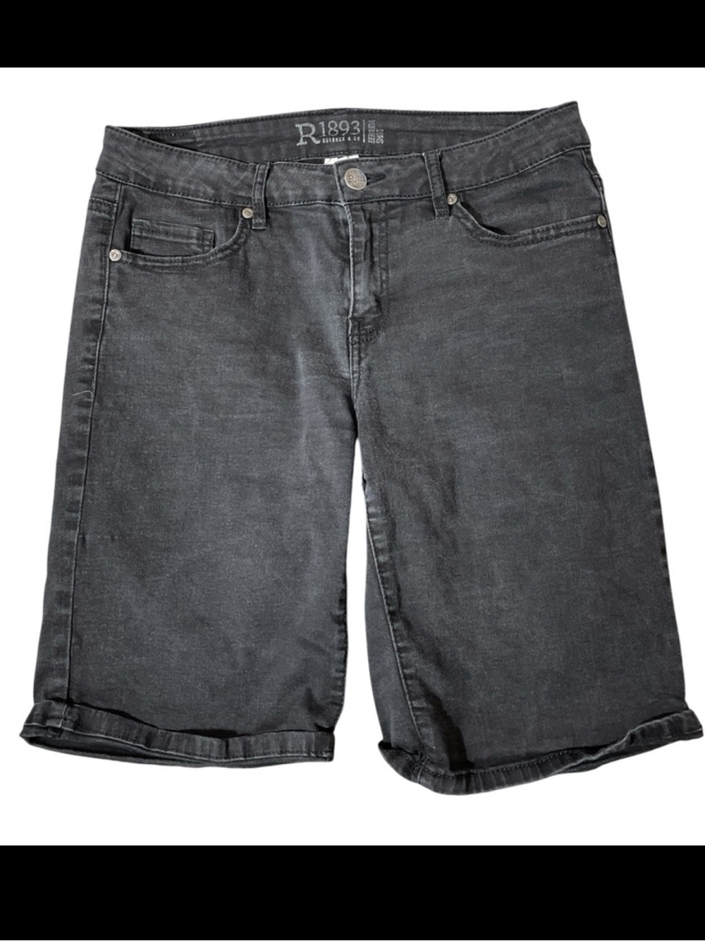 C33- Roebuck Women’s Size 10 Black Bermuda Jean Denim Shorts